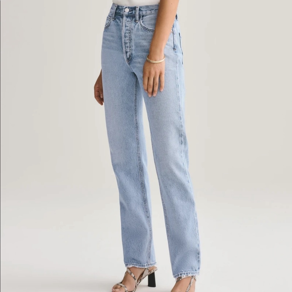 AGOLDE Lana Mid Rise Straight Leg In Riptide